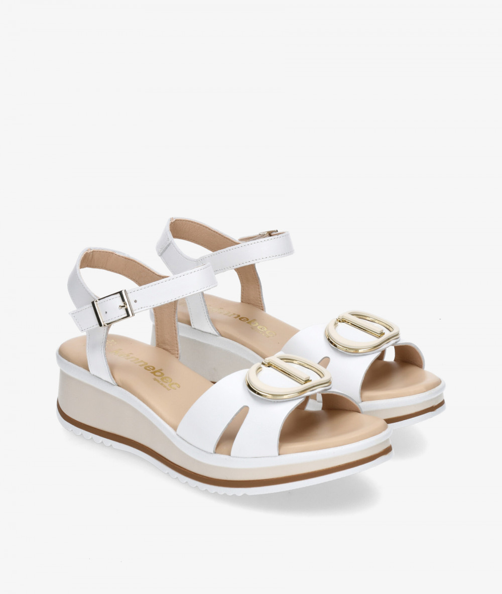 Sandalias Kénnebec  892-HEBILLA en blanco Sandalias Kénnebec  892-HEBILLA en blanco