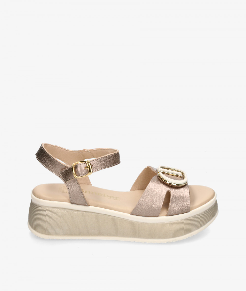 Sandalias Kénnebec  892-HEBILLA en taupe metalizado Sandalias Kénnebec  892-HEBILLA en taupe metalizado