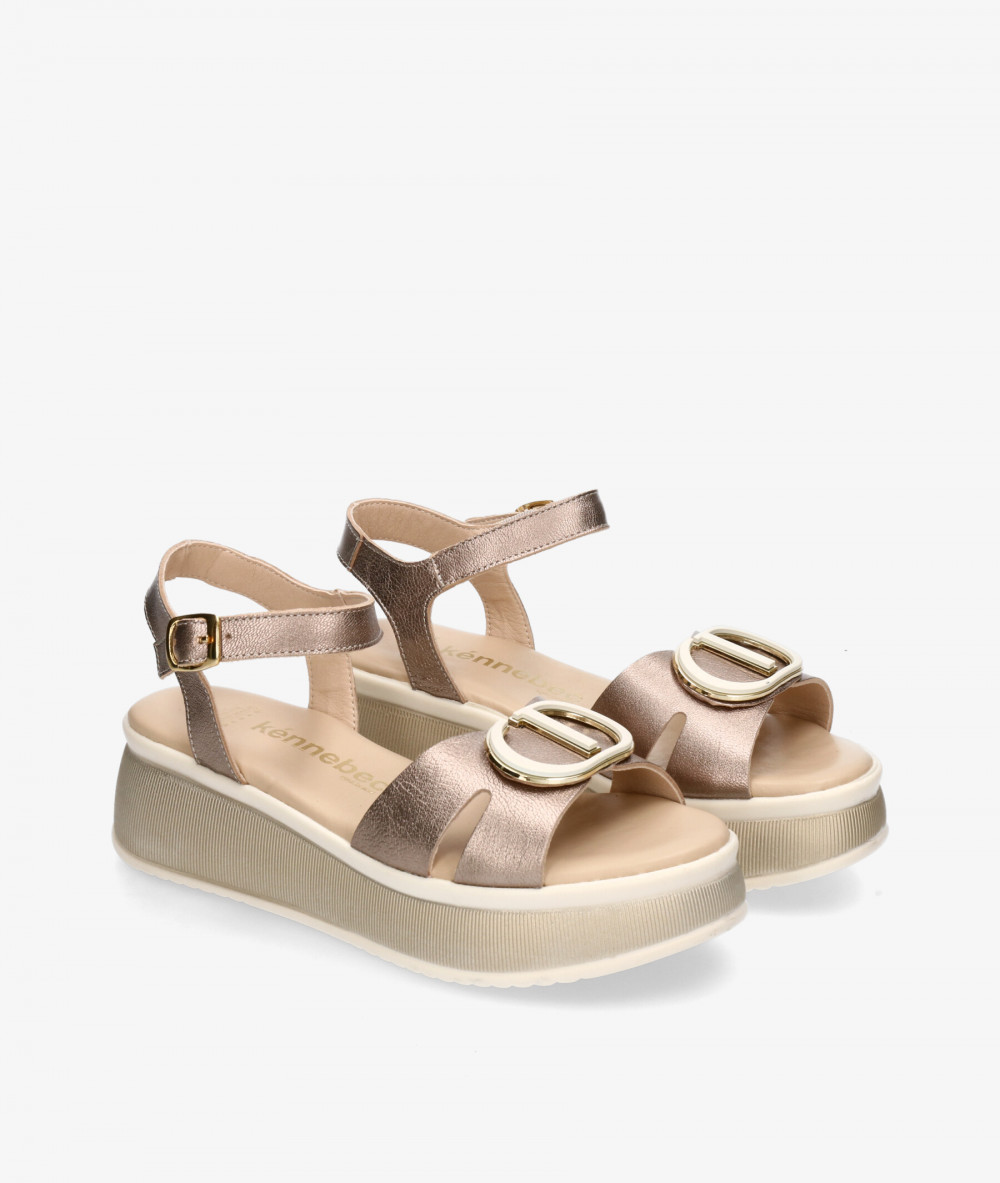 Sandalias Kénnebec  892-HEBILLA en taupe metalizado Sandalias Kénnebec  892-HEBILLA en taupe metalizado