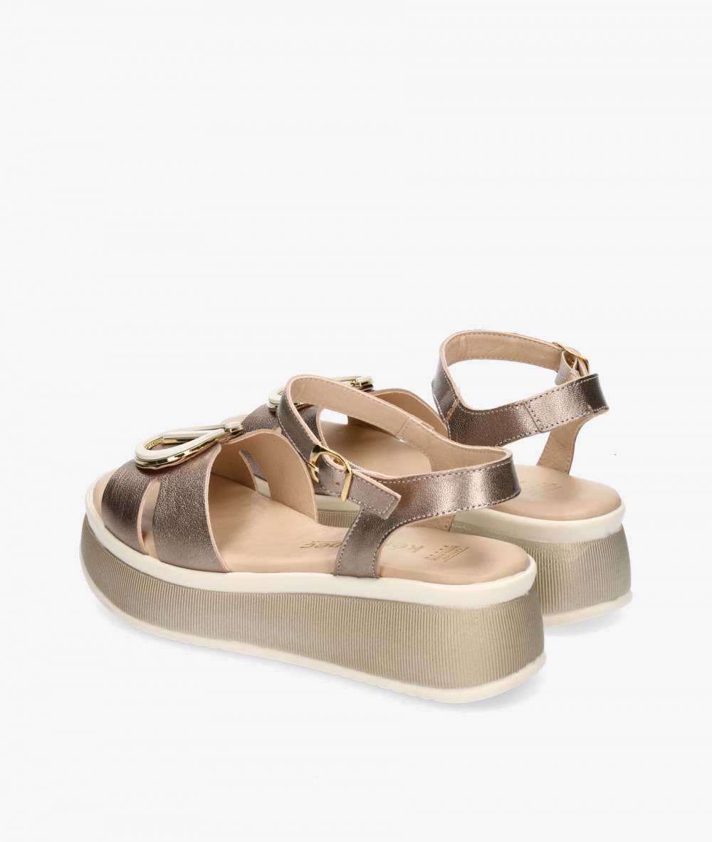 Sandalias Kénnebec  892-HEBILLA en taupe metalizado Sandalias Kénnebec  892-HEBILLA en taupe metalizado