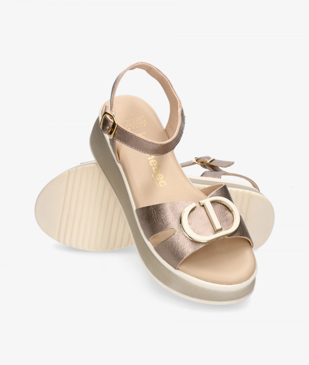 Sandalias Kénnebec  892-HEBILLA en taupe metalizado Sandalias Kénnebec  892-HEBILLA en taupe metalizado