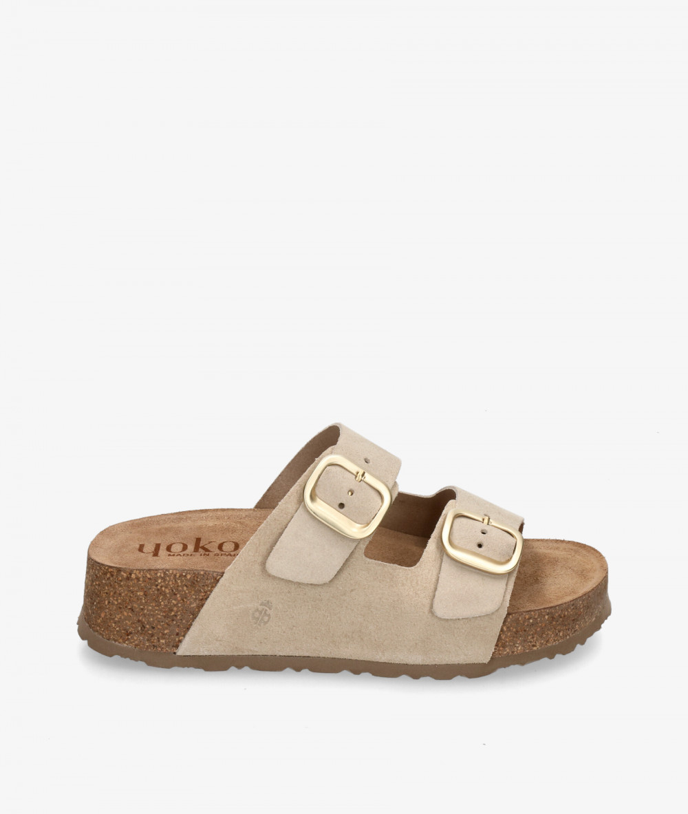 Yokono Sandals  WIWI 003 in beige split suede Yokono Sandals  WIWI 003 in beige split suede