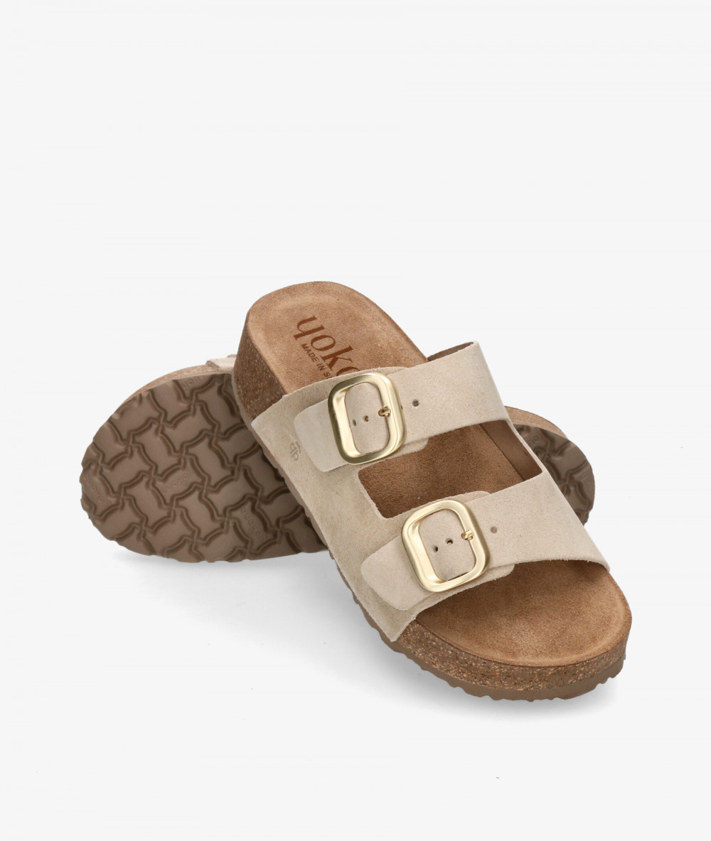 Yokono Sandals  WIWI 003 in beige split suede Yokono Sandals  WIWI 003 in beige split suede