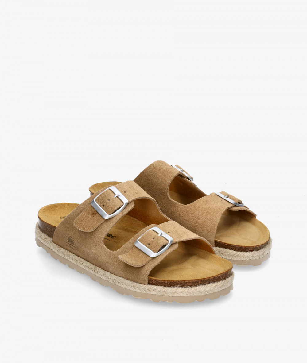 Kénnebec Sandals  520015 in taupe split suede Kénnebec Sandals  520015 in taupe split suede