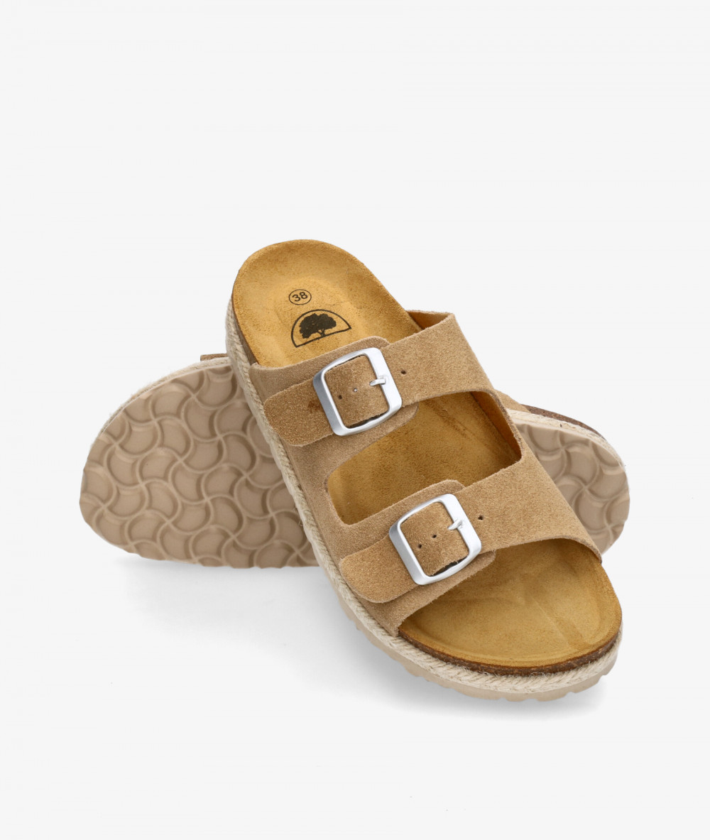 Kénnebec Sandals  520015 in taupe split suede Kénnebec Sandals  520015 in taupe split suede