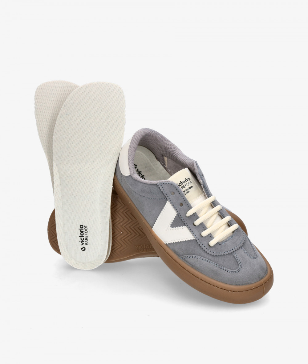 Deportivos Victoria OLMO BAREFOOT en serraje gris Deportivos Victoria OLMO BAREFOOT en serraje gris