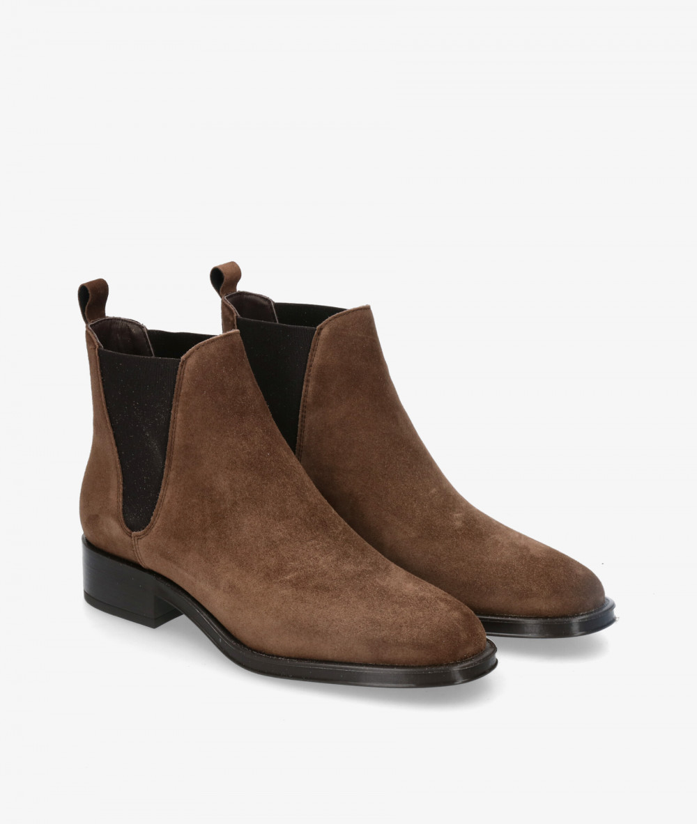 Botines Alpe  2349 en serraje marrón Botines Alpe  2349 en serraje marrón