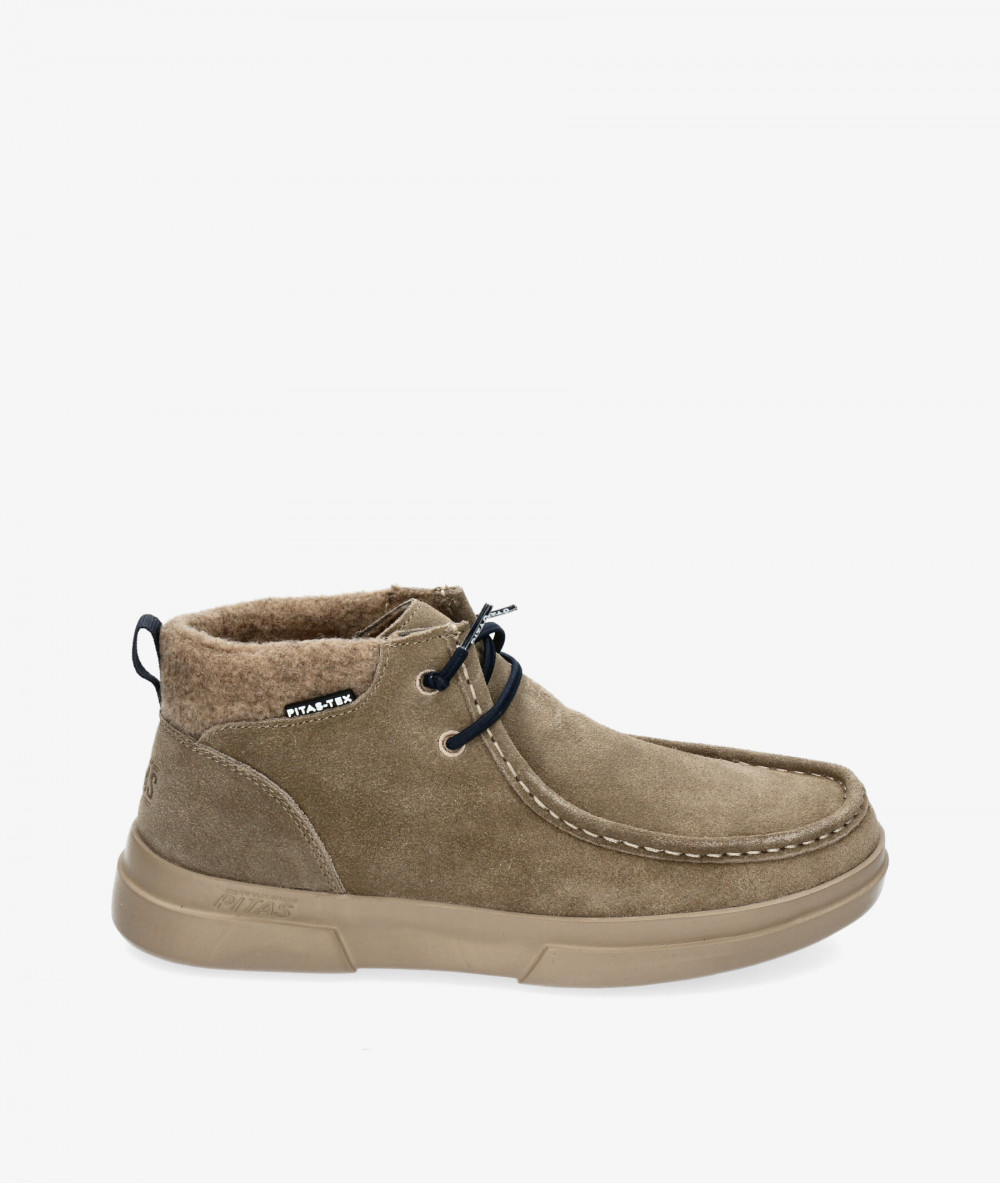 Botines Walk in Pitas  GARDA en serraje taupe Botines Walk in Pitas  GARDA en serraje taupe