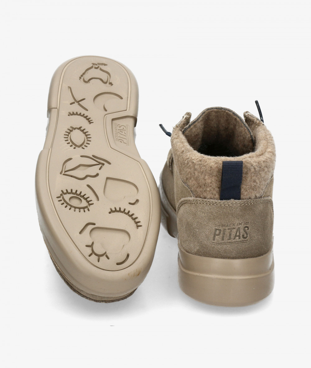 Botines Walk in Pitas  GARDA en serraje taupe Botines Walk in Pitas  GARDA en serraje taupe