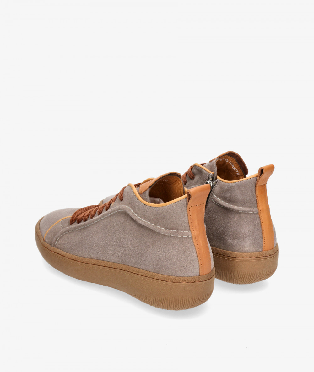 Deportivos Walk & Fly  EST-03-104 en serraje taupe Deportivos Walk & Fly  EST-03-104 en serraje taupe