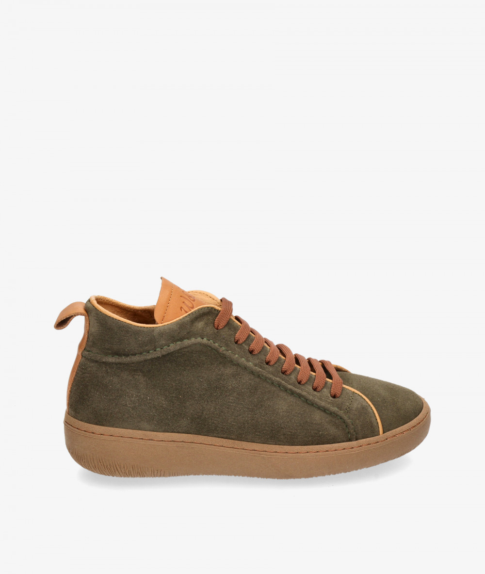 Deportivos Walk & Fly  EST-03-104 en serraje kaki Deportivos Walk & Fly  EST-03-104 en serraje kaki