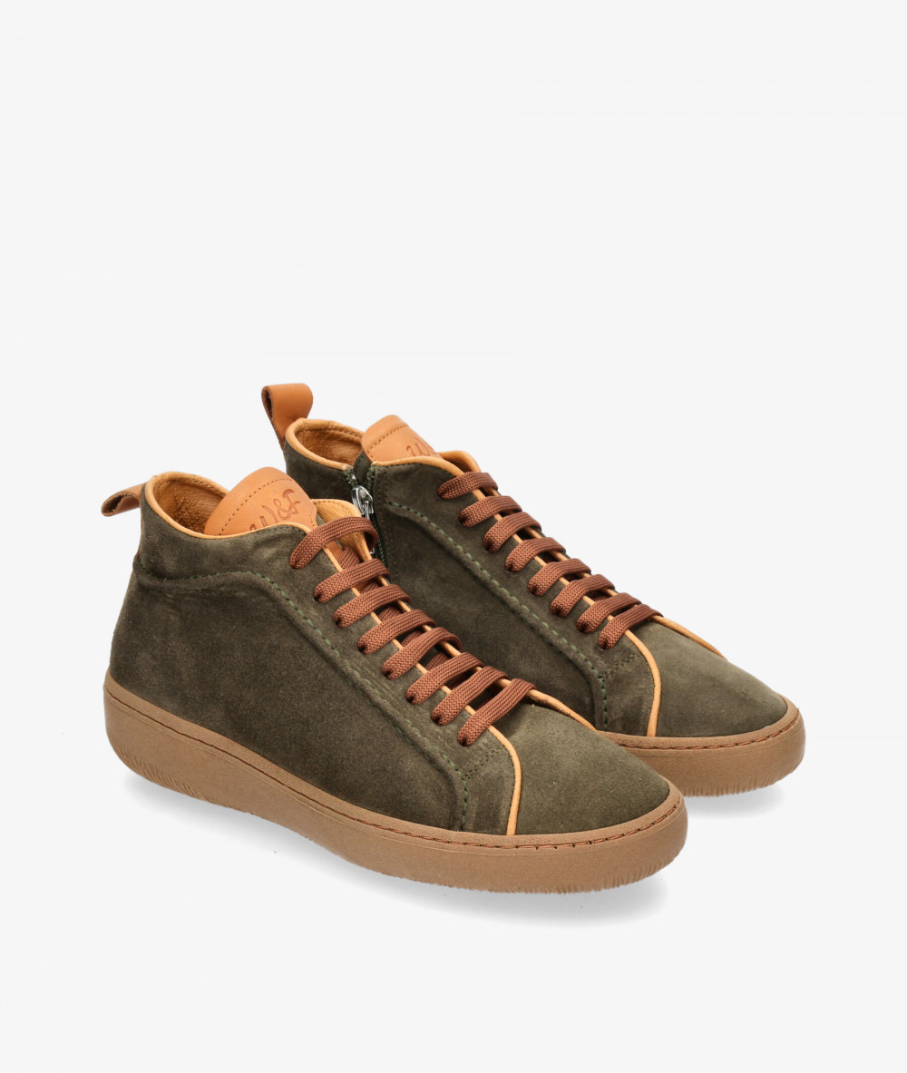Deportivos Walk & Fly  EST-03-104 en serraje kaki Deportivos Walk & Fly  EST-03-104 en serraje kaki