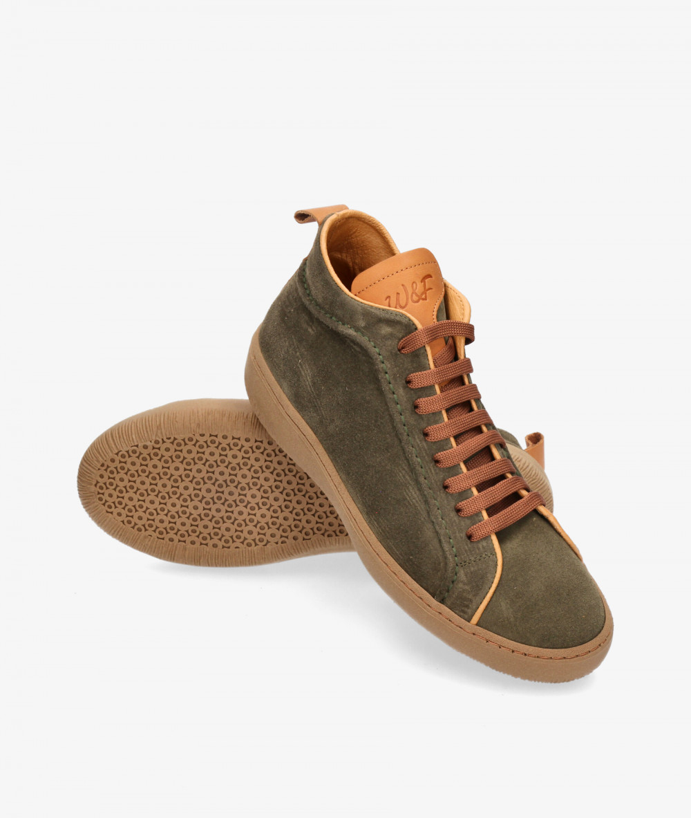 Deportivos Walk & Fly  EST-03-104 en serraje kaki Deportivos Walk & Fly  EST-03-104 en serraje kaki