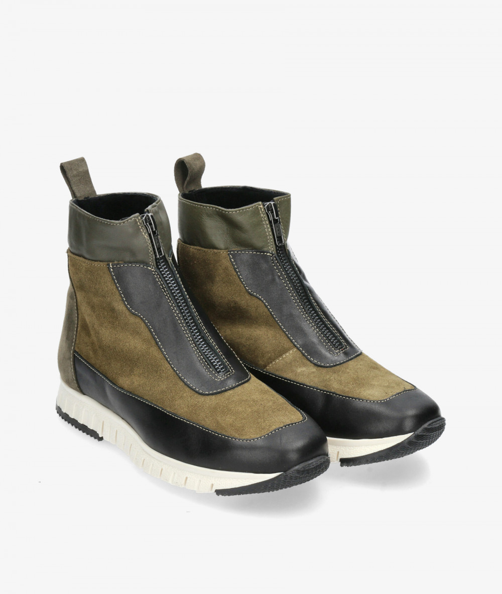 Botines pabloochoa.shoes  RAGO46 en serraje kaki Botines pabloochoa.shoes  RAGO46 en serraje kaki