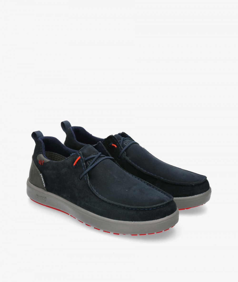 Zapatos casual Walk in Pitas ARAL en serraje azul Zapatos casual Walk in Pitas ARAL en serraje azul