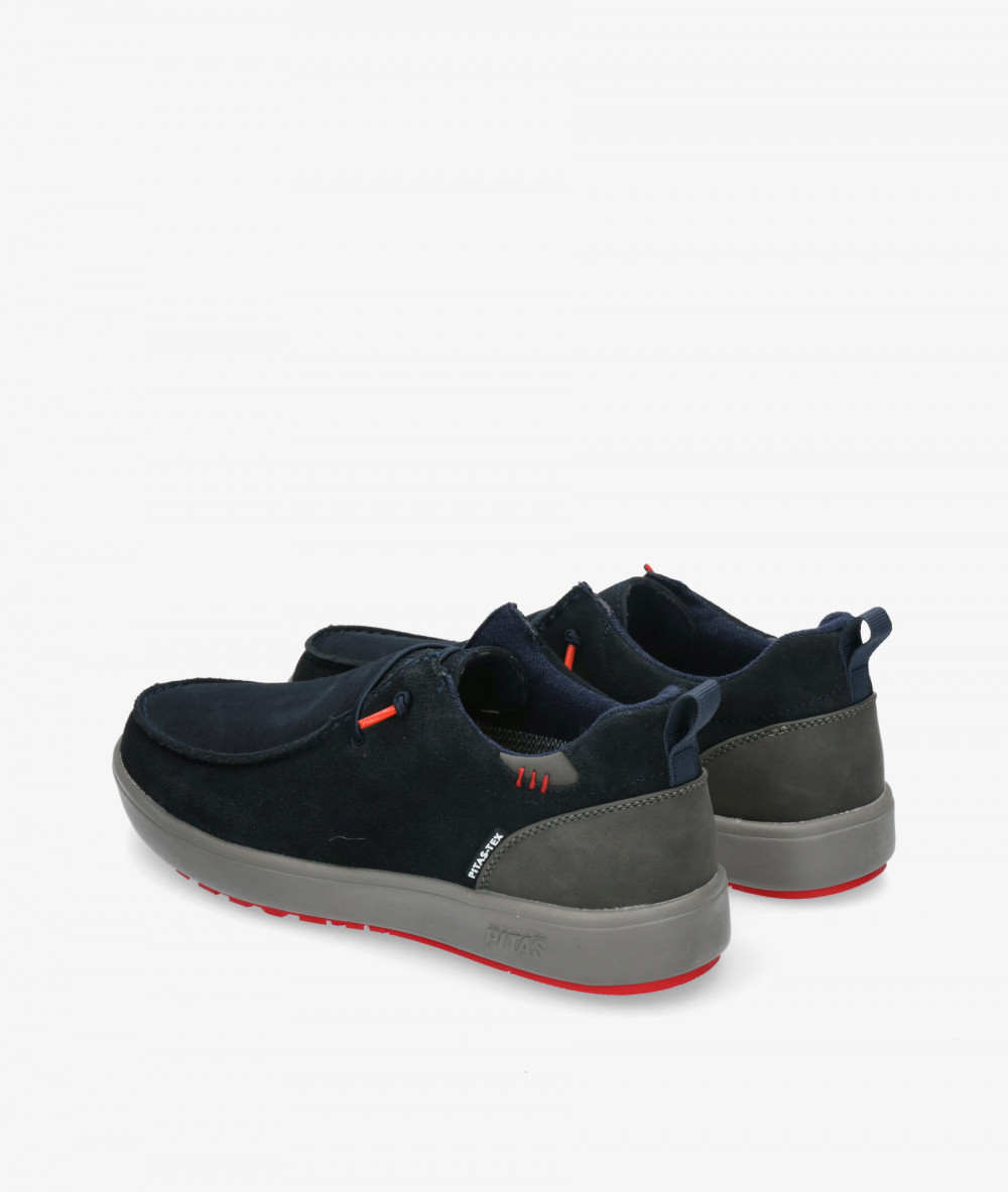 Zapatos casual Walk in Pitas ARAL en serraje azul Zapatos casual Walk in Pitas ARAL en serraje azul