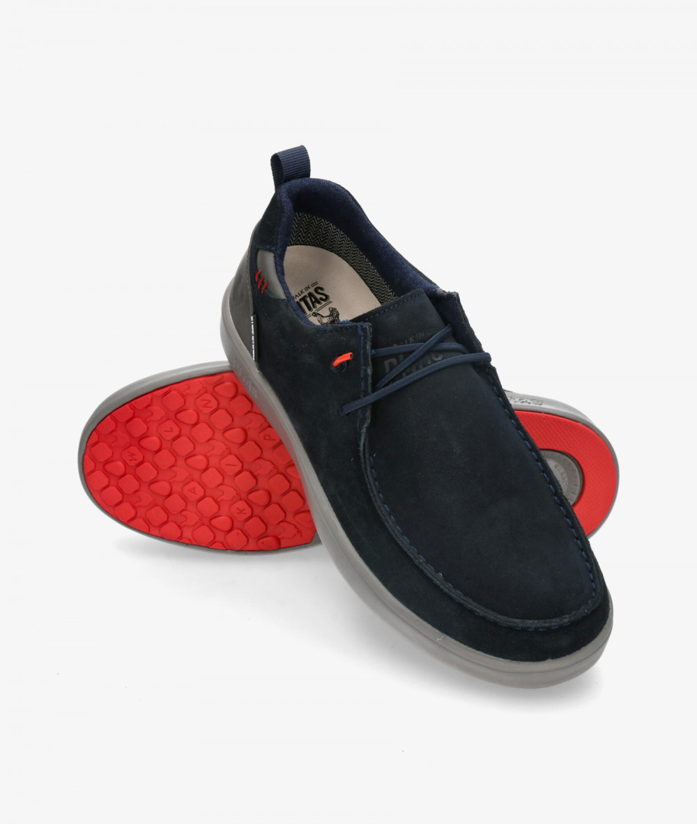 Zapatos casual Walk in Pitas ARAL en serraje azul Zapatos casual Walk in Pitas ARAL en serraje azul