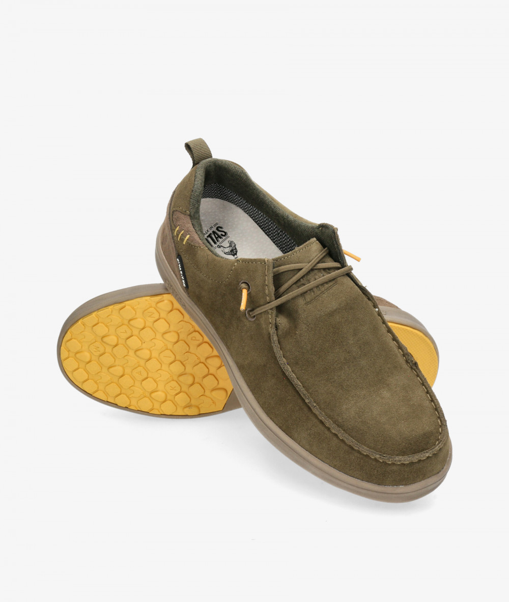 Zapatos casual Walk in Pitas ARAL en serraje kaki Zapatos casual Walk in Pitas ARAL en serraje kaki