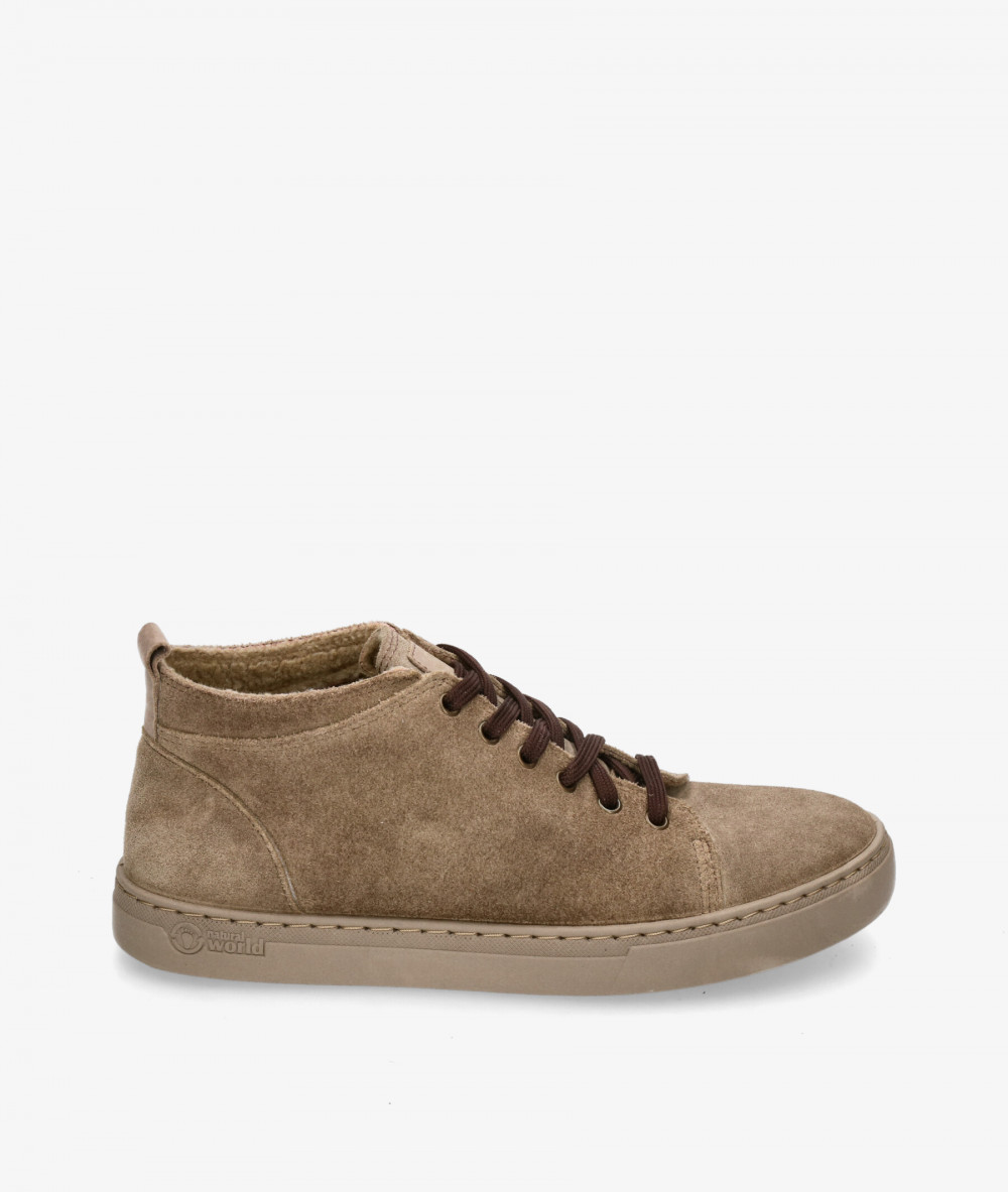 Deportivos Natural World  6721 en serraje taupe Deportivos Natural World  6721 en serraje taupe