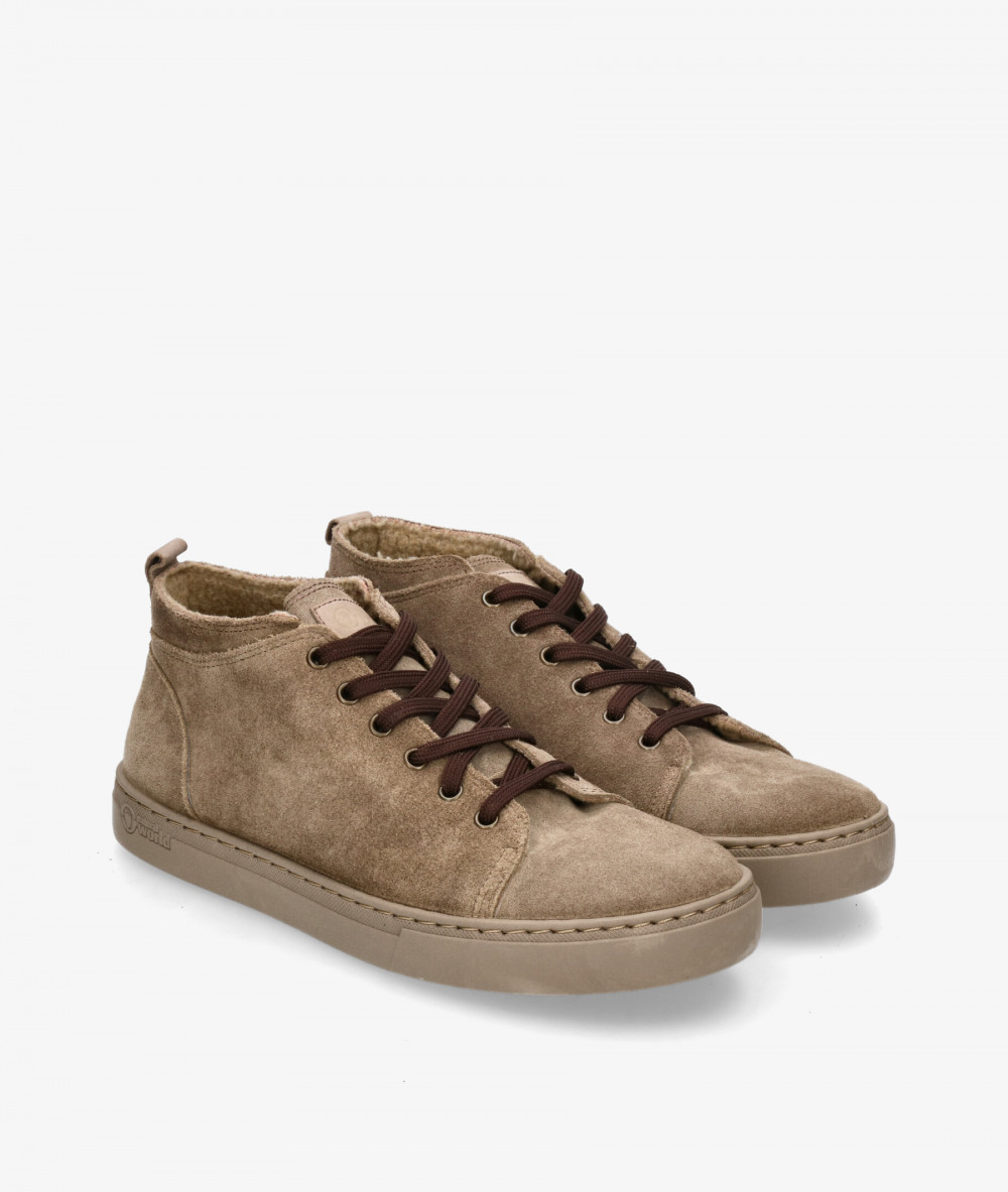 Deportivos Natural World  6721 en serraje taupe Deportivos Natural World  6721 en serraje taupe
