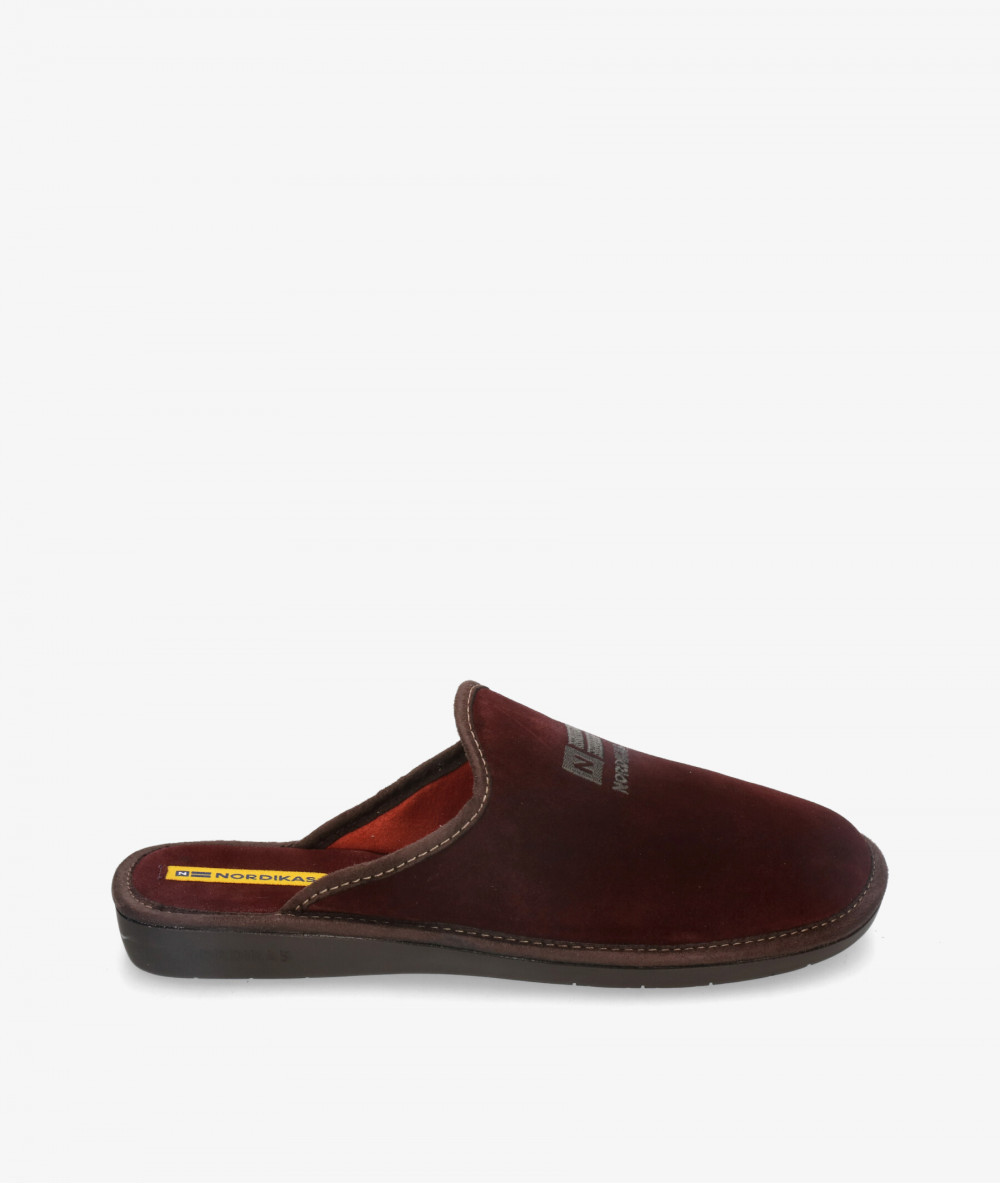 Zapatillas de casa Nordikas  236/F en serraje burdeos Zapatillas de casa Nordikas  236/F en serraje burdeos