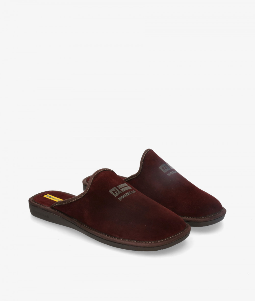 Zapatillas de casa Nordikas  236/F en serraje burdeos Zapatillas de casa Nordikas  236/F en serraje burdeos