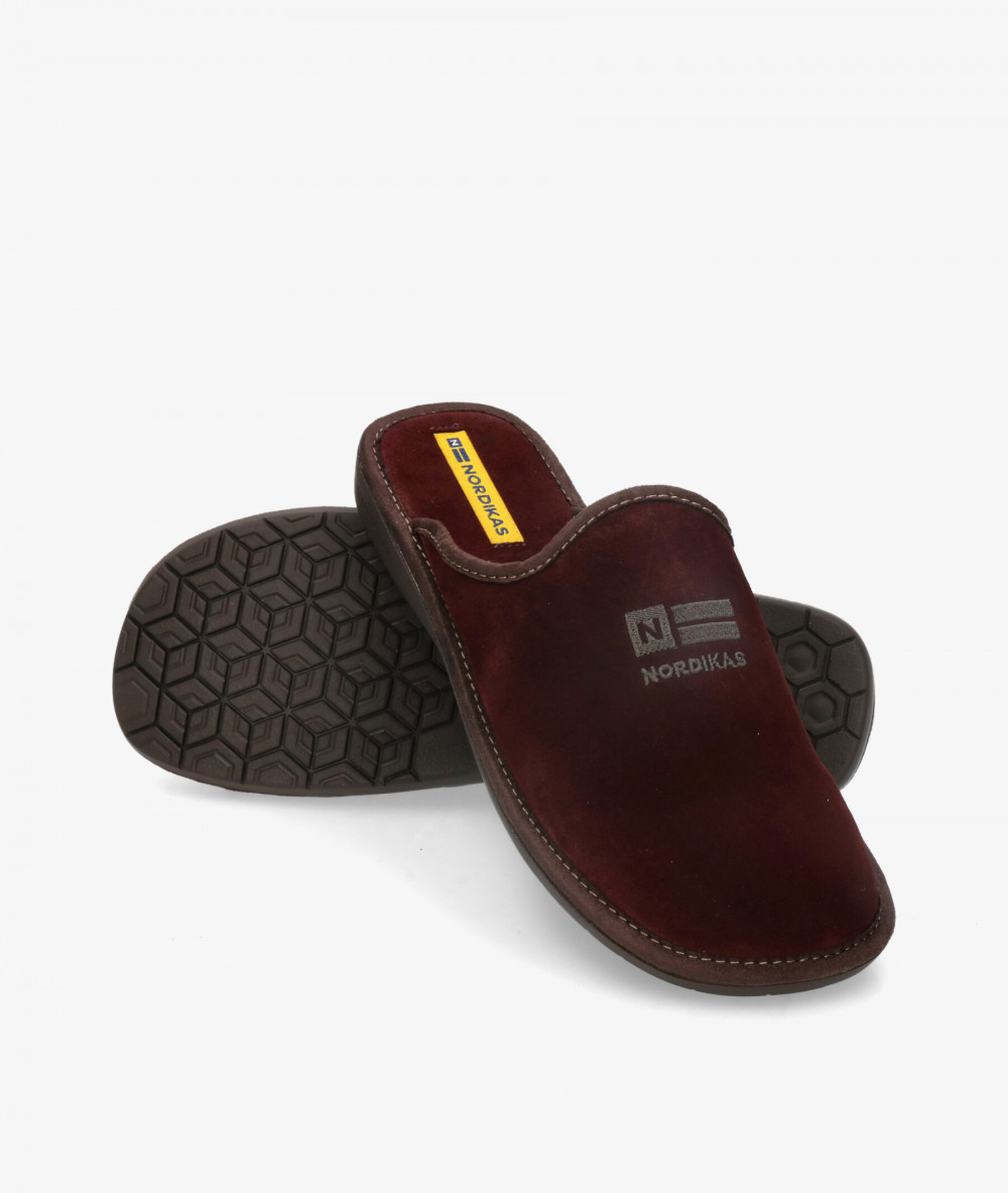 Zapatillas de casa Nordikas  236/F en serraje burdeos Zapatillas de casa Nordikas  236/F en serraje burdeos