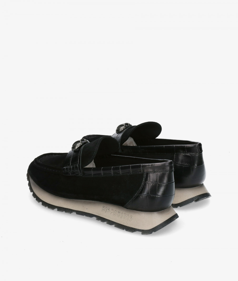 Mocasines Hispanitas BHI254400 en serraje negro Mocasines Hispanitas BHI254400 en serraje negro