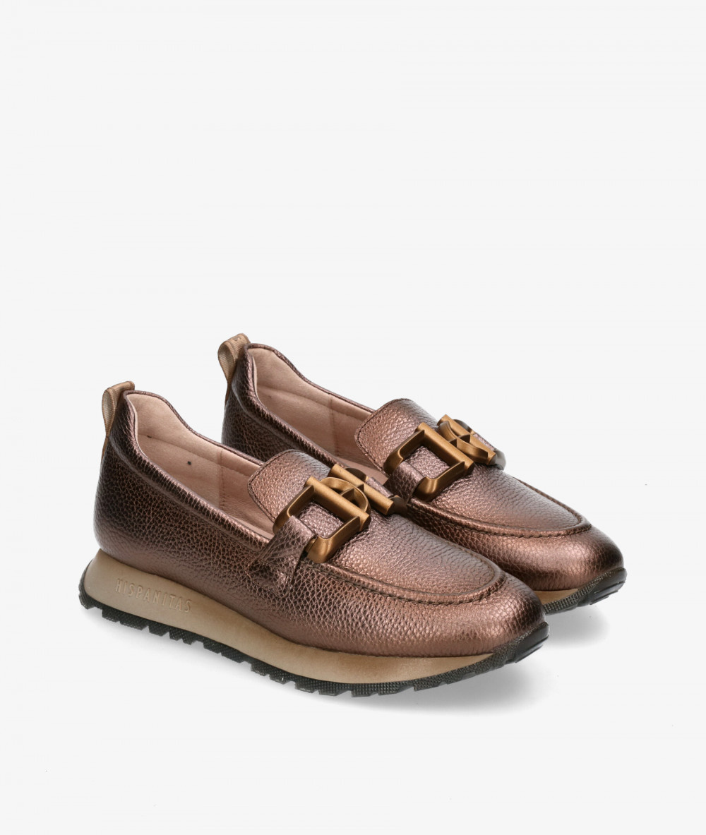 Mocasines Hispanitas HI254386 en taupe metalizado Mocasines Hispanitas HI254386 en taupe metalizado