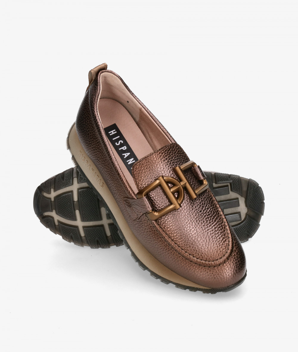 Mocasines Hispanitas HI254386 en taupe metalizado Mocasines Hispanitas HI254386 en taupe metalizado