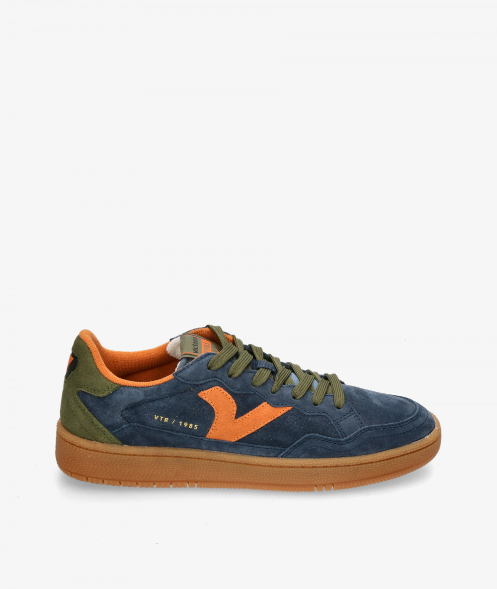 Deportivos Victoria  8806111 en serraje azul Deportivos Victoria  8806111 en serraje azul