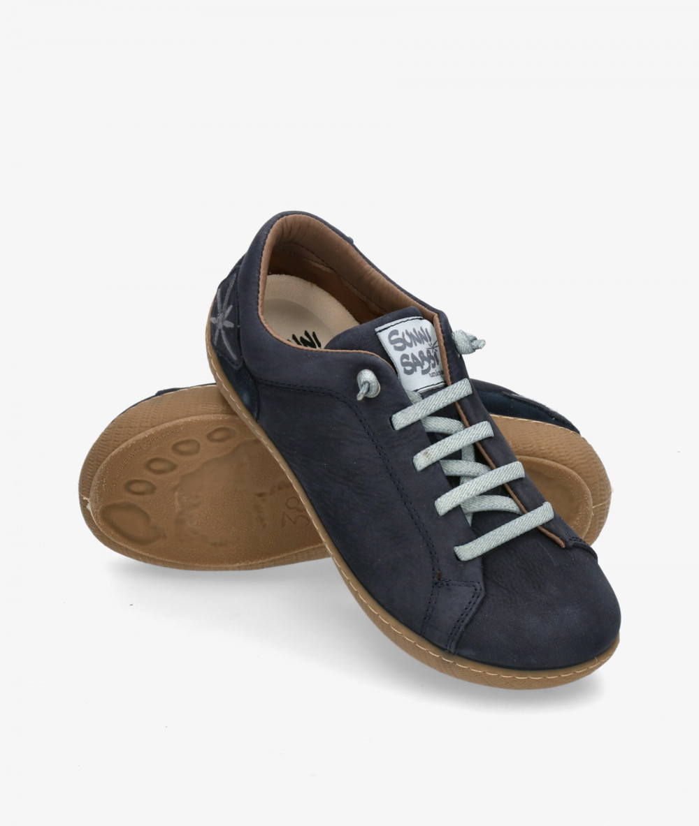 Sunni Sabbi everyday low heels shoes NANTAI 064 in navy blue