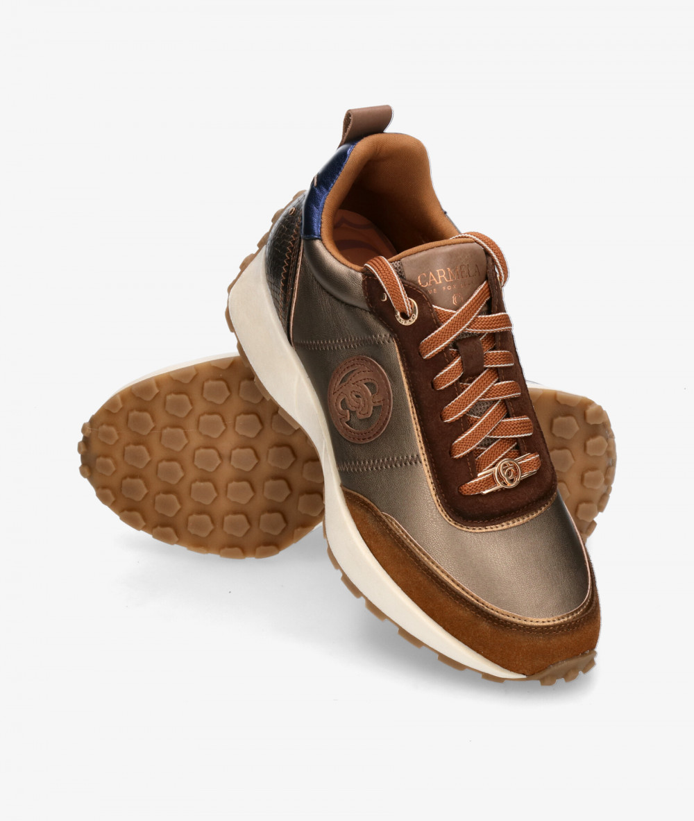 Deportivos Carmela  162699 en taupe metalizado Deportivos Carmela  162699 en taupe metalizado