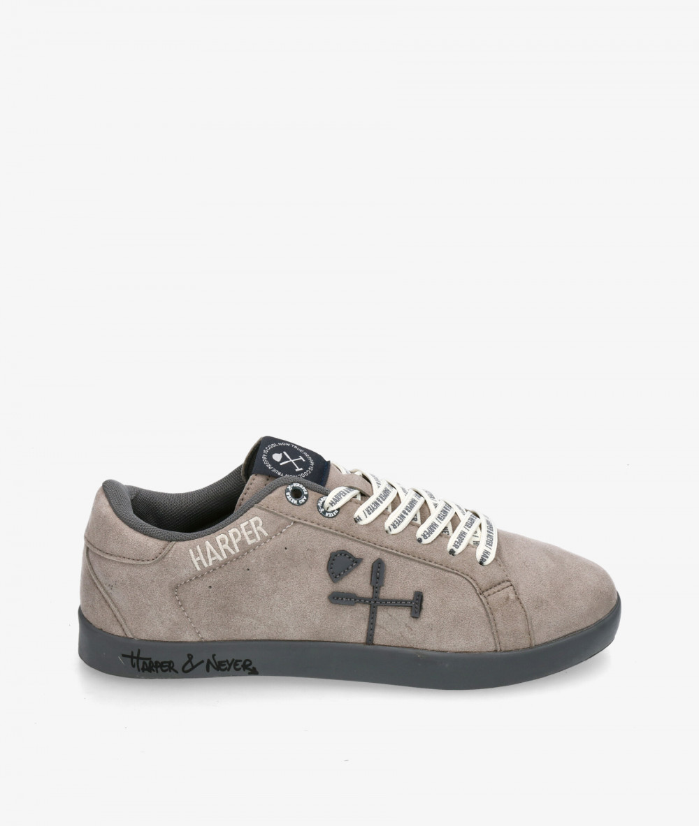 Deportivos HARPER&NEYER  SUPERBOWL COLOURS en serraje gris Deportivos HARPER&NEYER  SUPERBOWL COLOURS en serraje gris