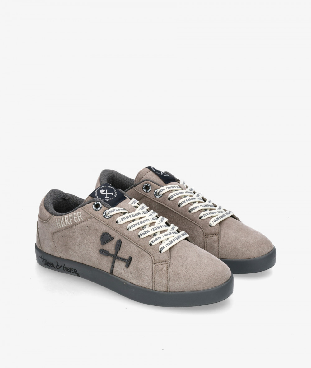 Deportivos HARPER&NEYER  SUPERBOWL COLOURS en serraje gris Deportivos HARPER&NEYER  SUPERBOWL COLOURS en serraje gris