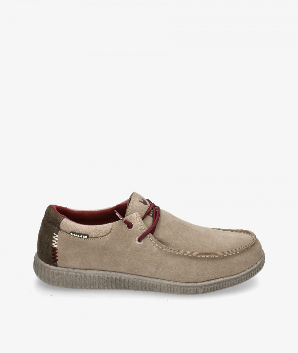 Zapatos casual Walk in Pitas SAM en serraje beige Zapatos casual Walk in Pitas SAM en serraje beige