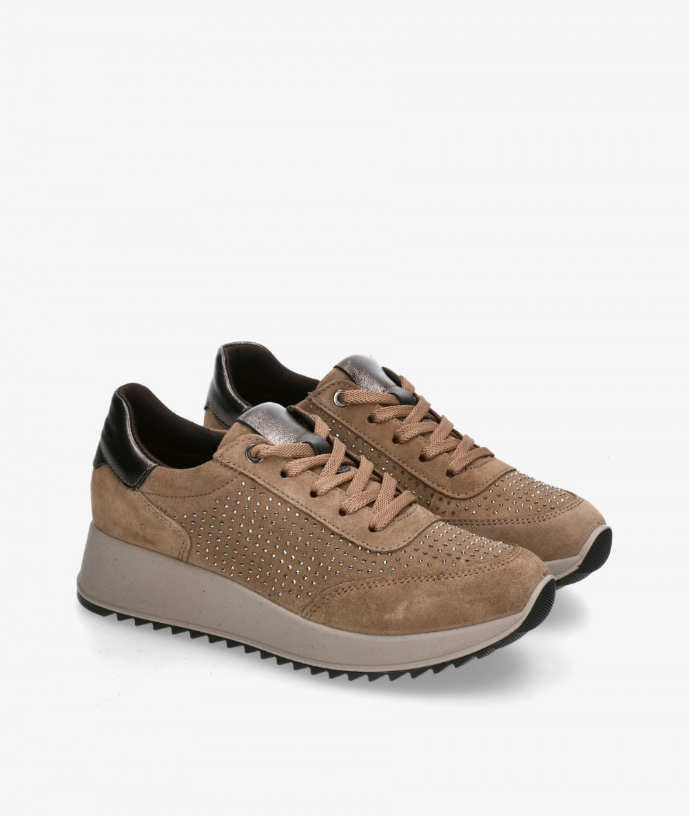 Deportivos Imac  858220 en serraje taupe Deportivos Imac  858220 en serraje taupe