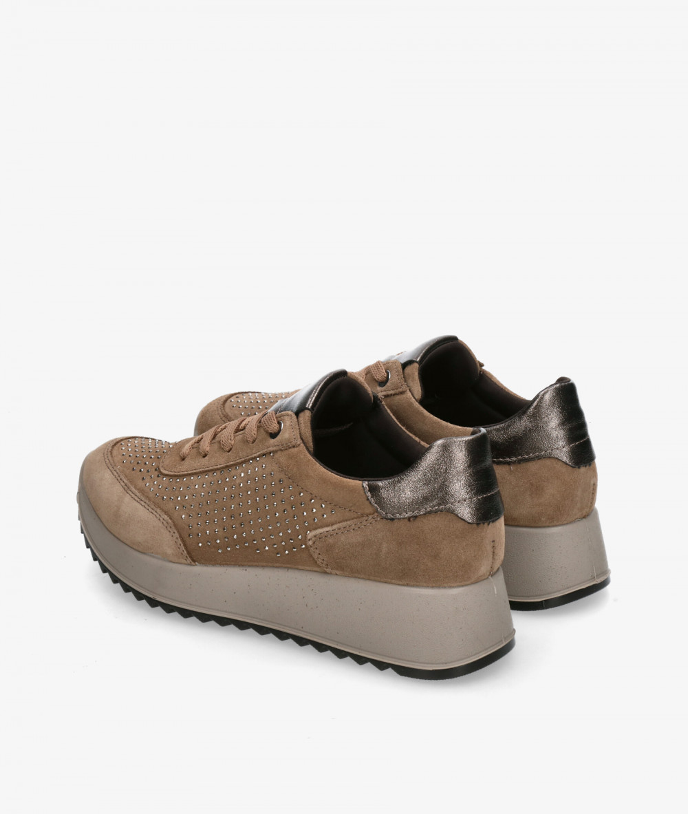 Deportivos Imac  858220 en serraje taupe Deportivos Imac  858220 en serraje taupe