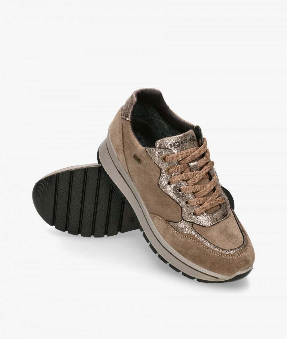 Deportivos Igi&Co  8676511 en serraje taupe Deportivos Igi&Co  8676511 en serraje taupe