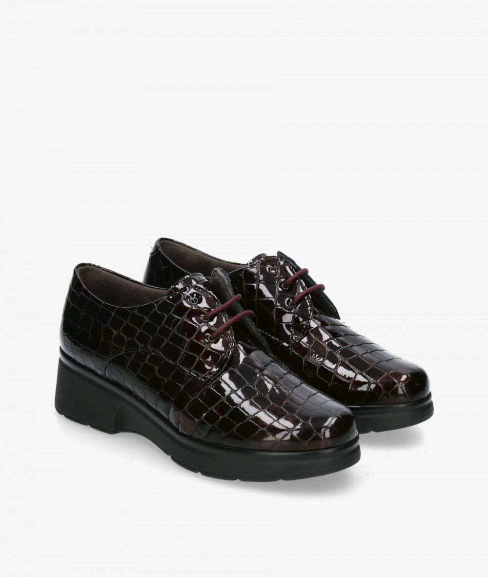 Zapatos inglés Pitillos 10751 en coco burdeos Zapatos inglés Pitillos 10751 en coco burdeos