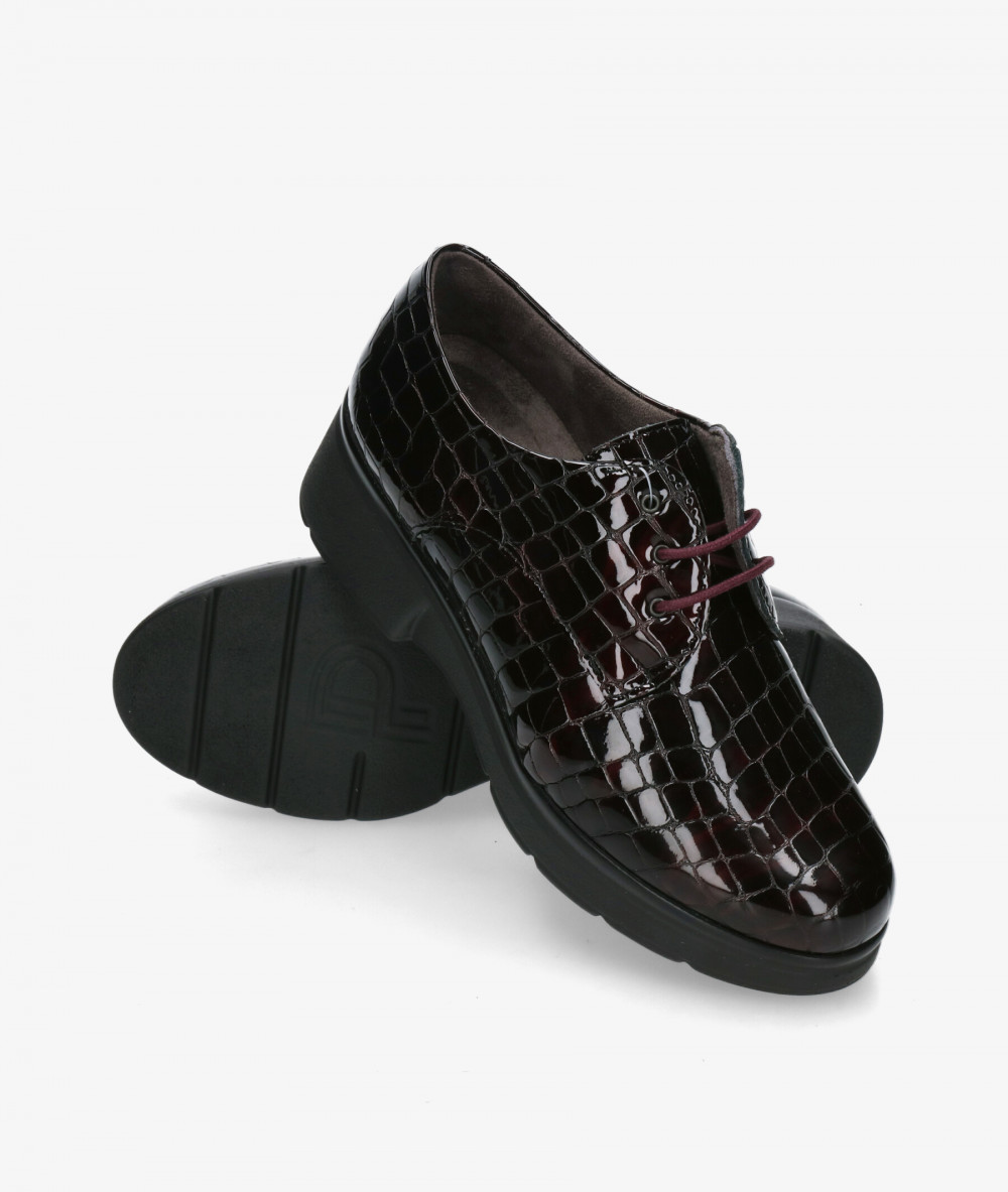 Zapatos inglés Pitillos 10751 en coco burdeos Zapatos inglés Pitillos 10751 en coco burdeos