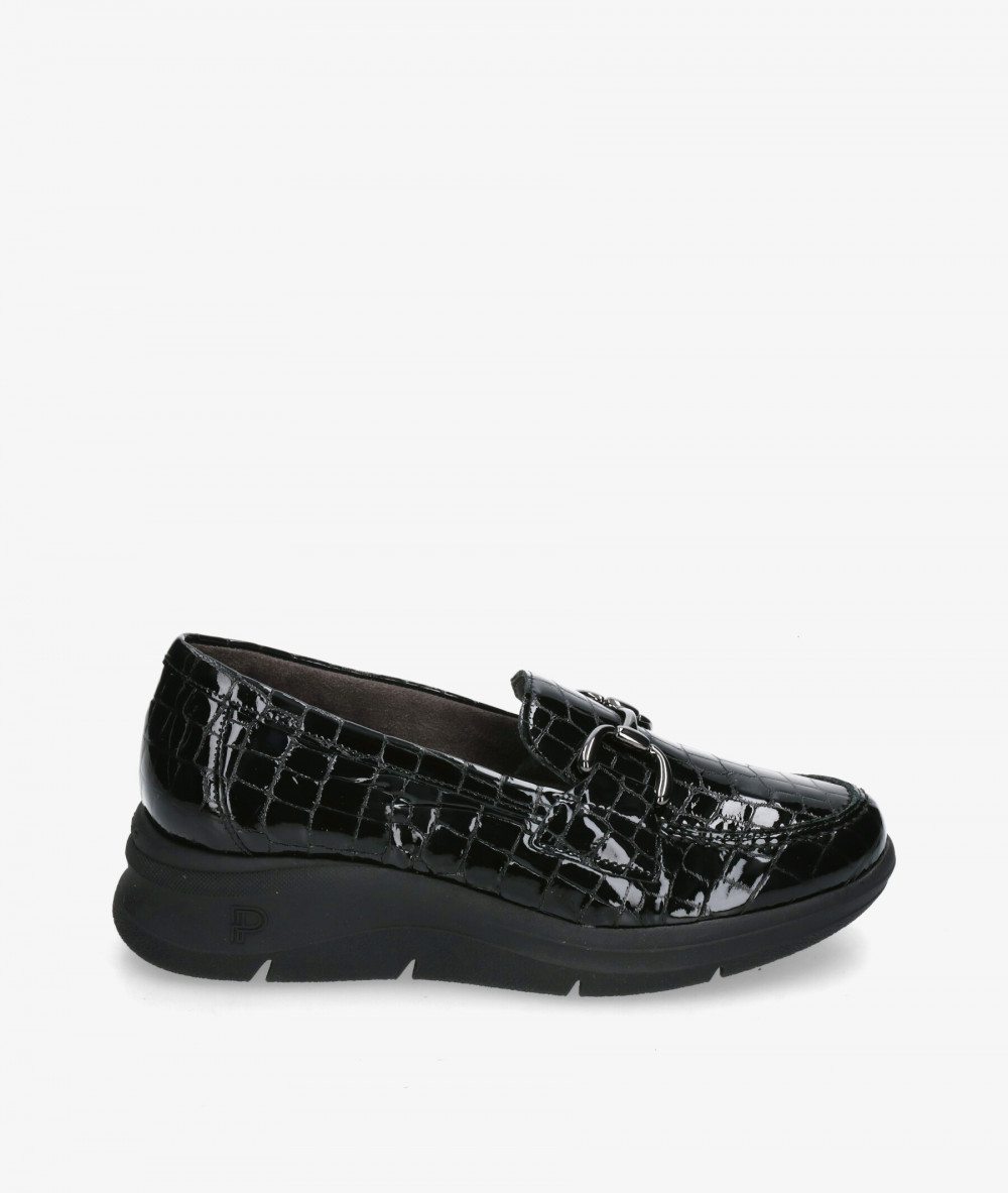 Mocasines Pitillos 10750 en coco negro Mocasines Pitillos 10750 en coco negro