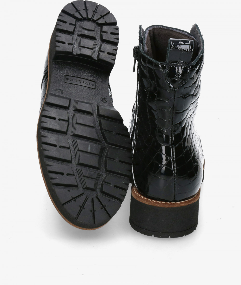 Botines Pitillos  10774 en charol negro Botines Pitillos  10774 en charol negro