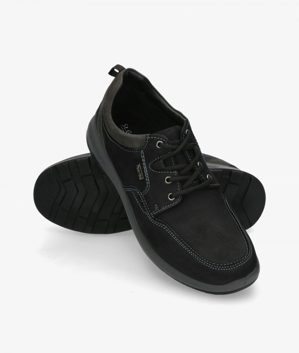 Zapatos casual St. Gallen NETO-01 en nobuck negro Zapatos casual St. Gallen NETO-01 en nobuck negro