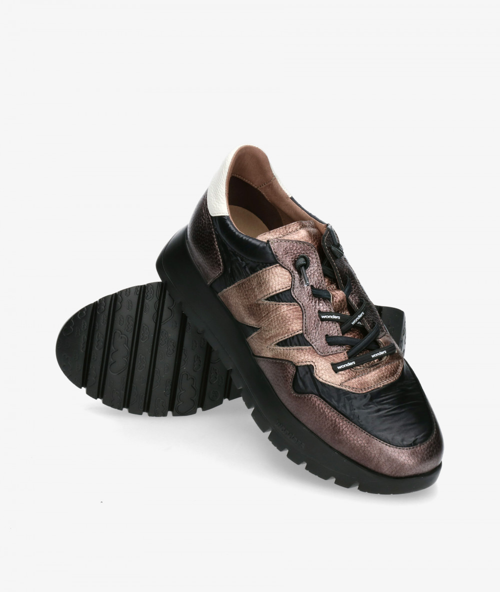 Deportivos Wonders  A-2491 en negro Deportivos Wonders  A-2491 en negro
