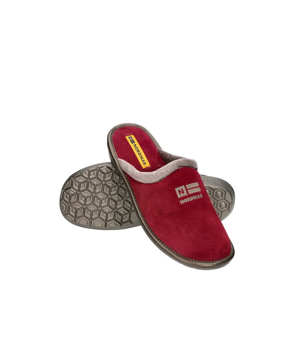 Chinela Nordikas 238-O/8  en serraje burdeos Chinela Nordikas 238-O/8  en serraje burdeos