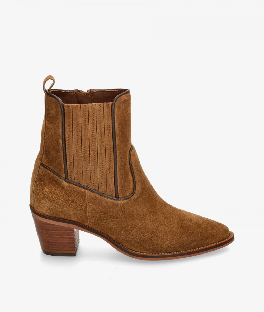 Botines Alpe  5213 en serraje cuero