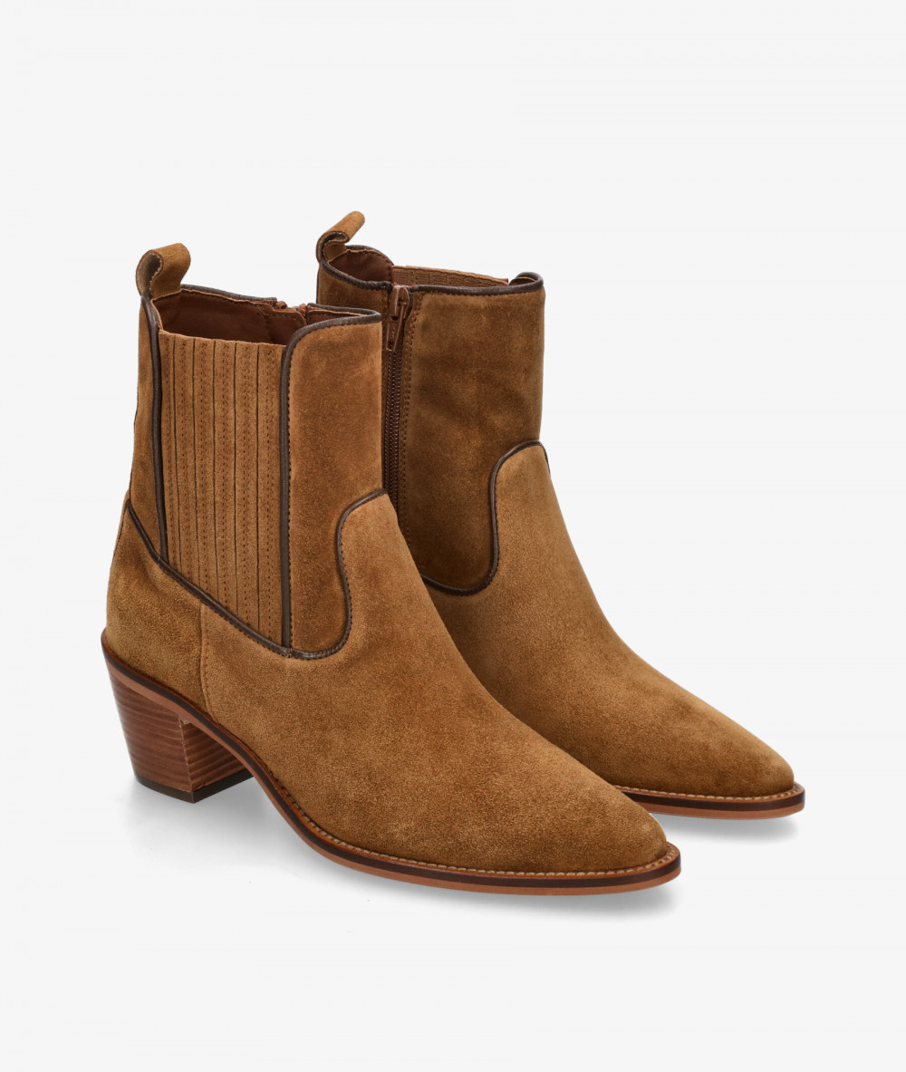 Botines Alpe  5213 en serraje cuero