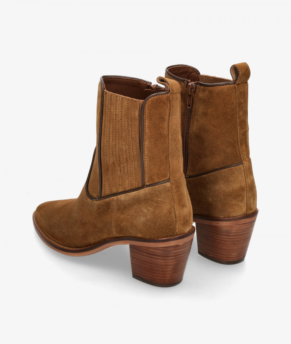 Botines Alpe  5213 en serraje cuero