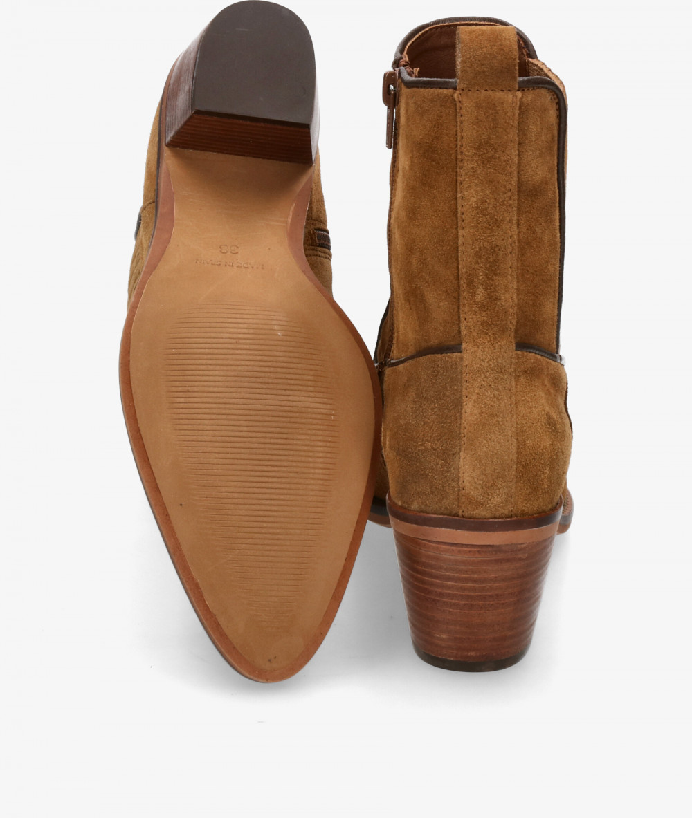 Botines Alpe  5213 en serraje cuero